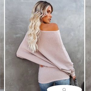 Vici - ALL THAT RIBBED CASHMERE BLEND SWEATER - LIGHT MOCHA - small